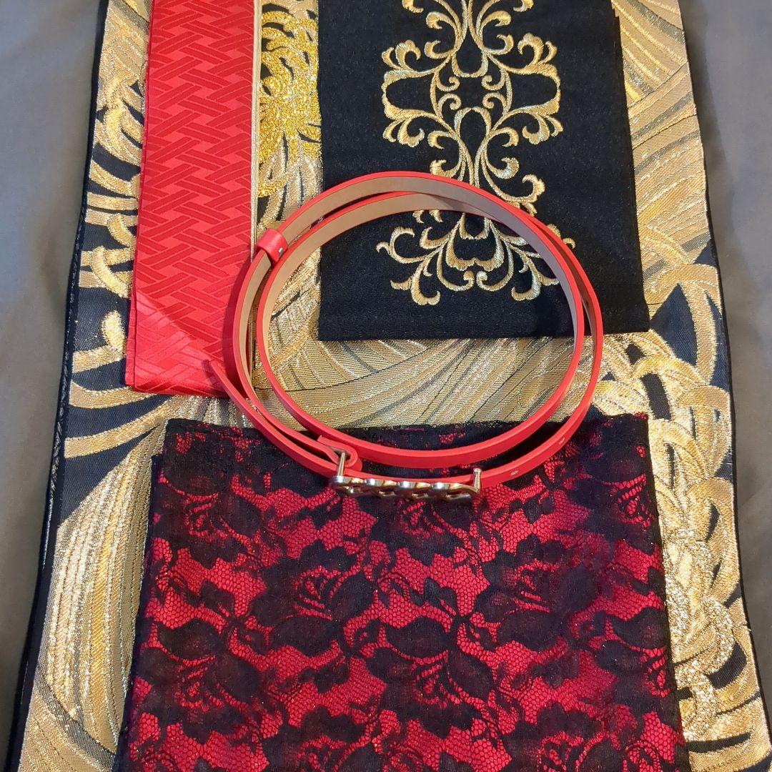 振袖セット 振袖フルセット 正絹 暈し染め 牡丹 乱菊 蝶 金銀彩 黒赤 56