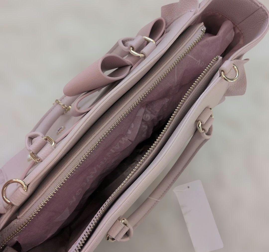 新品　タグ付き　ブロッサムリボンフラッター　ハンドバッグ　サマンサベガ ピンク