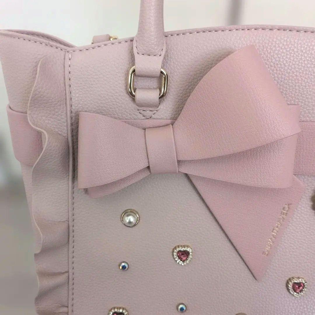 新品　タグ付き　ブロッサムリボンフラッター　ハンドバッグ　サマンサベガ ピンク