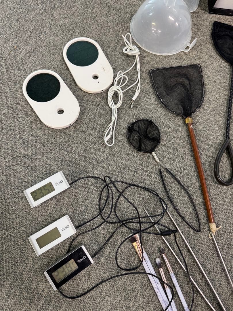 【業務用メダカセット】網 水温計 スポイドなど 中古 水槽掃除用具セット