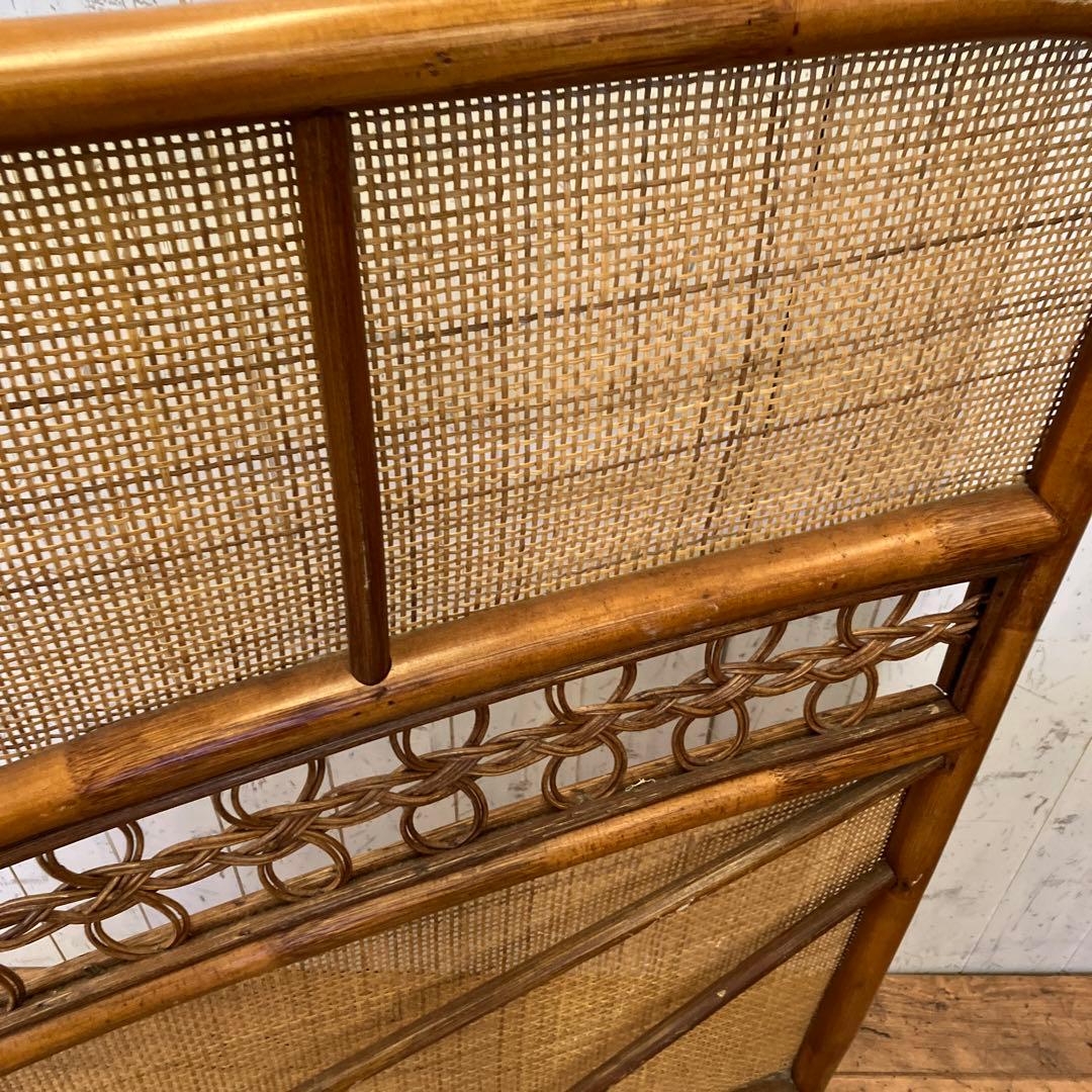 昭和レトロ エスニック ラタンパーテーション 衝立 間仕切り 仕切り 古道具