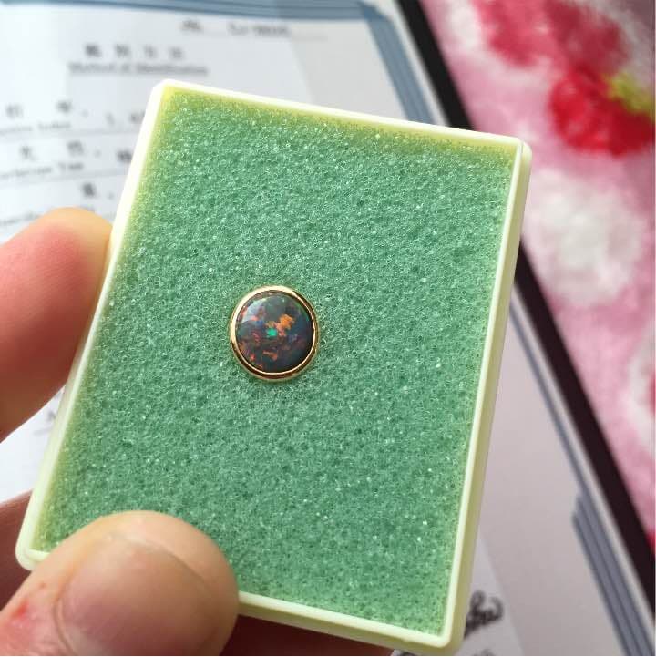 天然ブラックオパール k18