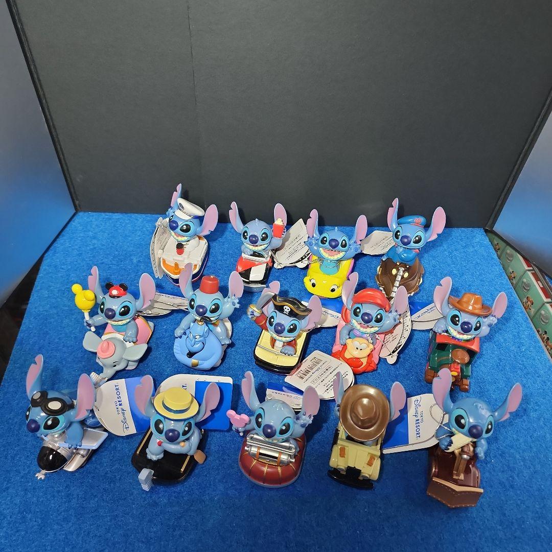 スティッチ　おもちゃ　プルバックミニカー　フィギュア　１４個セット