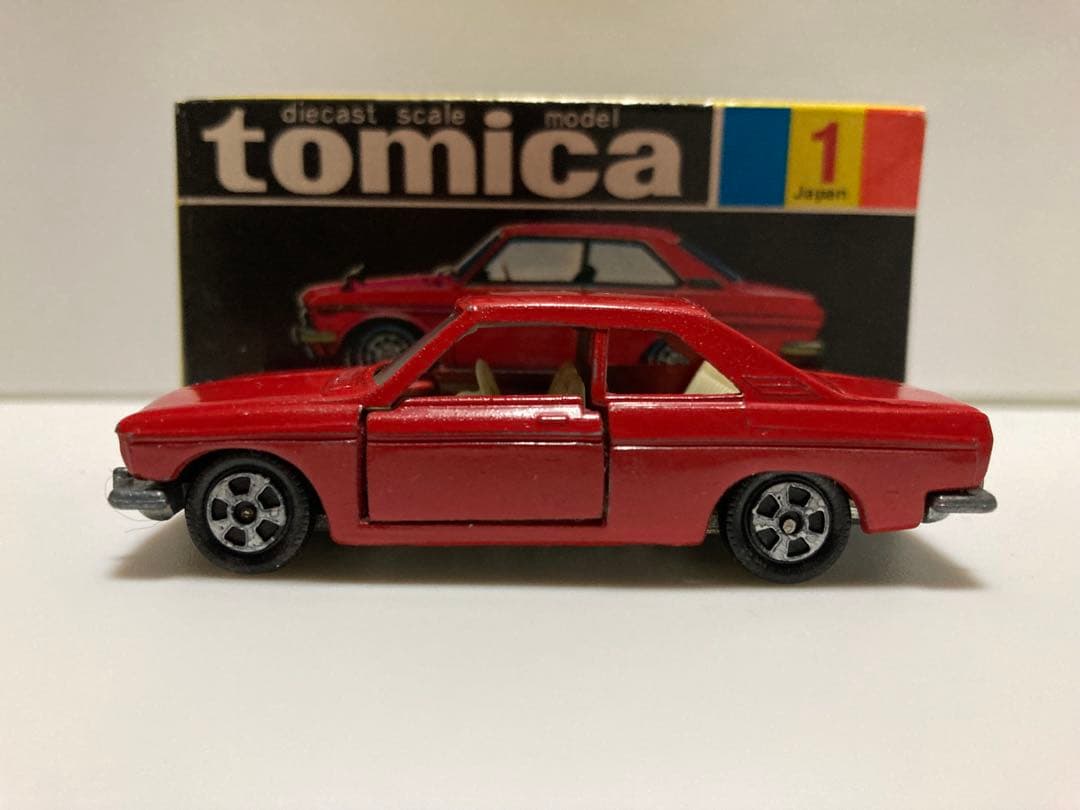 トミカ　No.1 黒箱　日本製　ニッサン　ブルーバードSSSクーペ　1Aホイール