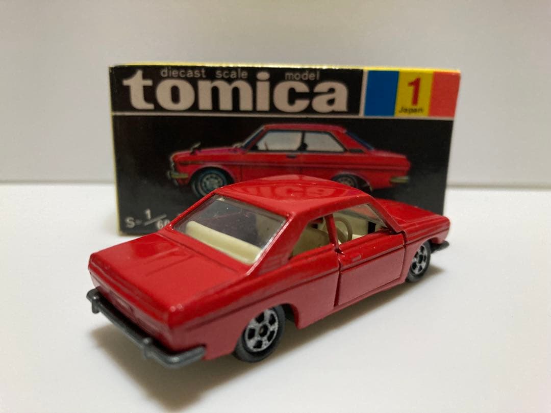 トミカ　No.1 黒箱　日本製　ニッサン　ブルーバードSSSクーペ　1Aホイール