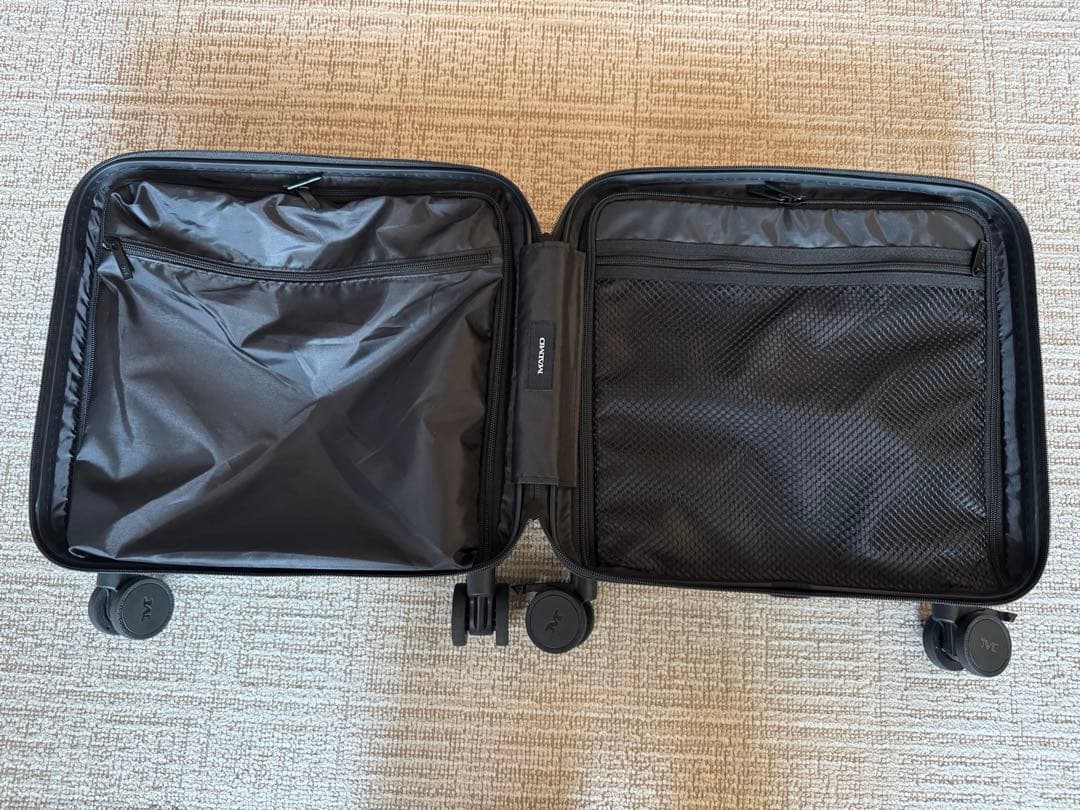 美品マイモMAIMOフロントオープン　STAND Uスーツケース SS ブラック