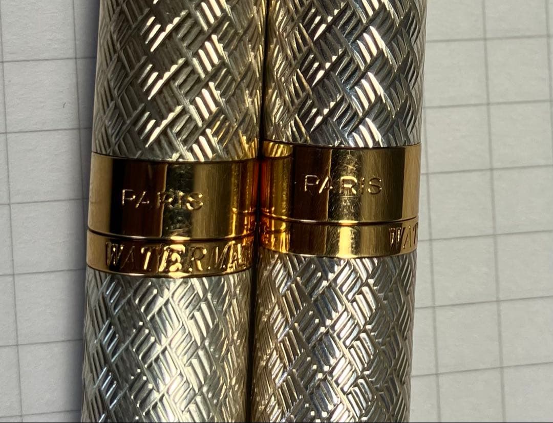 ウォーターマン レタロン ソリッドシルバー ボールペン シャーペン2本セット