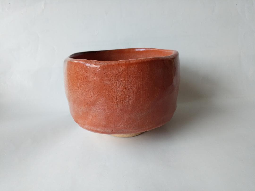 桂窯 檜垣崇楽 作 大徳寺 小堀明堂 書付 銘『明月』赤茶碗 共箱 共布 新品