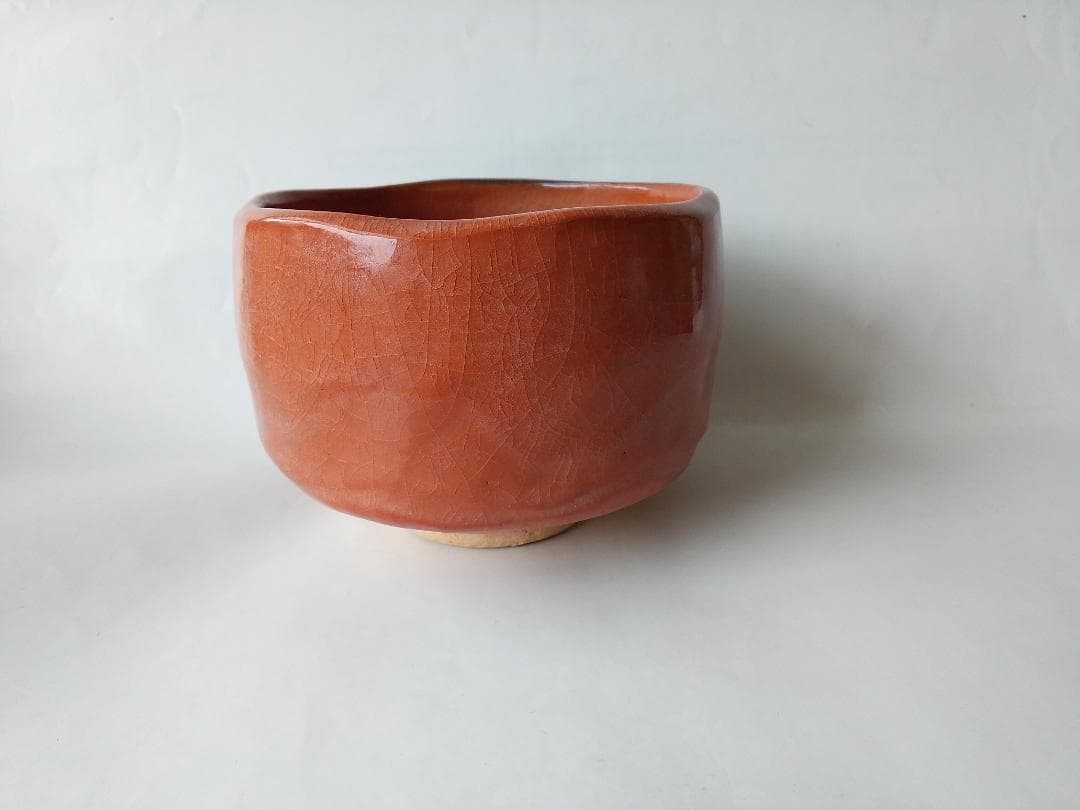 桂窯 檜垣崇楽 作 大徳寺 小堀明堂 書付 銘『明月』赤茶碗 共箱 共布 新品