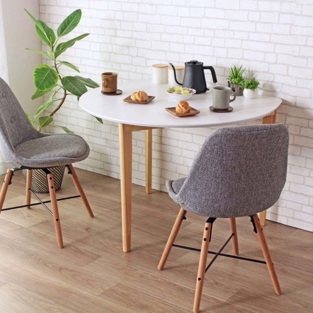 訳あり ダイニングテーブル 半円形 ホワイト 北欧 2人用 木製