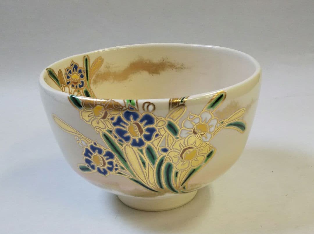 茶道具 茶碗 仁清 水仙 竜谷窯 宮川香雲 裏千家 鵬雲斎 千宗室 千玄室 箱書