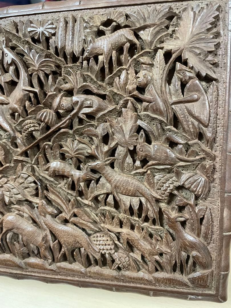 インド　アニマル　動物　カシミールヤギ　伝統工芸品　木製彫刻　ジュエルボックス