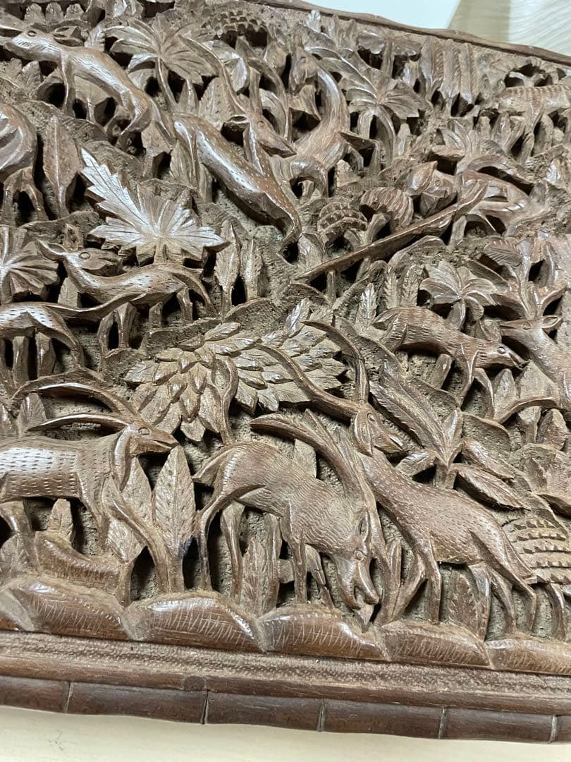 インド　アニマル　動物　カシミールヤギ　伝統工芸品　木製彫刻　ジュエルボックス