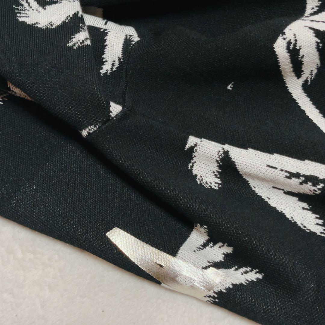 極美品　マークアンドロナ　ニット　セーター　シルバープレゼント　ヤシの木　総柄