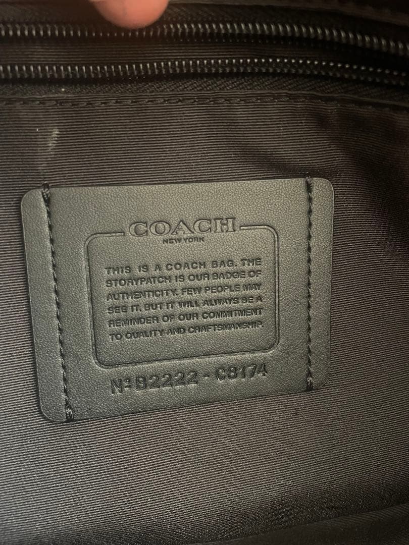 COACH ダークグリーン ビジネスバッグ