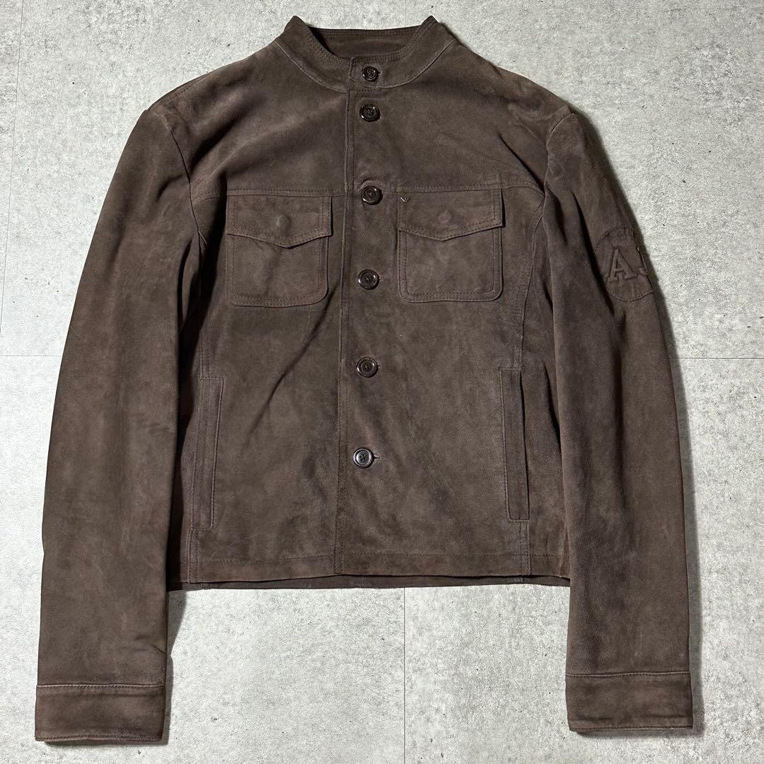 ARMANI JEANS スウェードレザー ジャケット ブラウン系 L