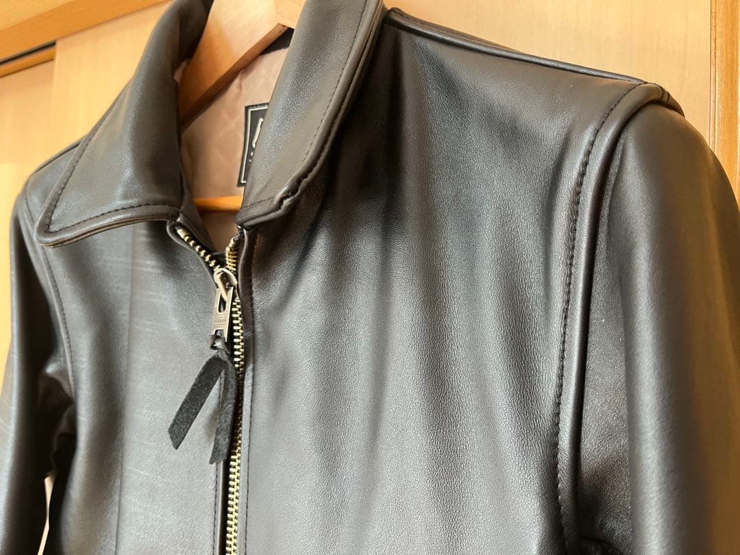 カドヤ襟付きシングルライダースTCR2サイズL /KADOYAレザージャケット