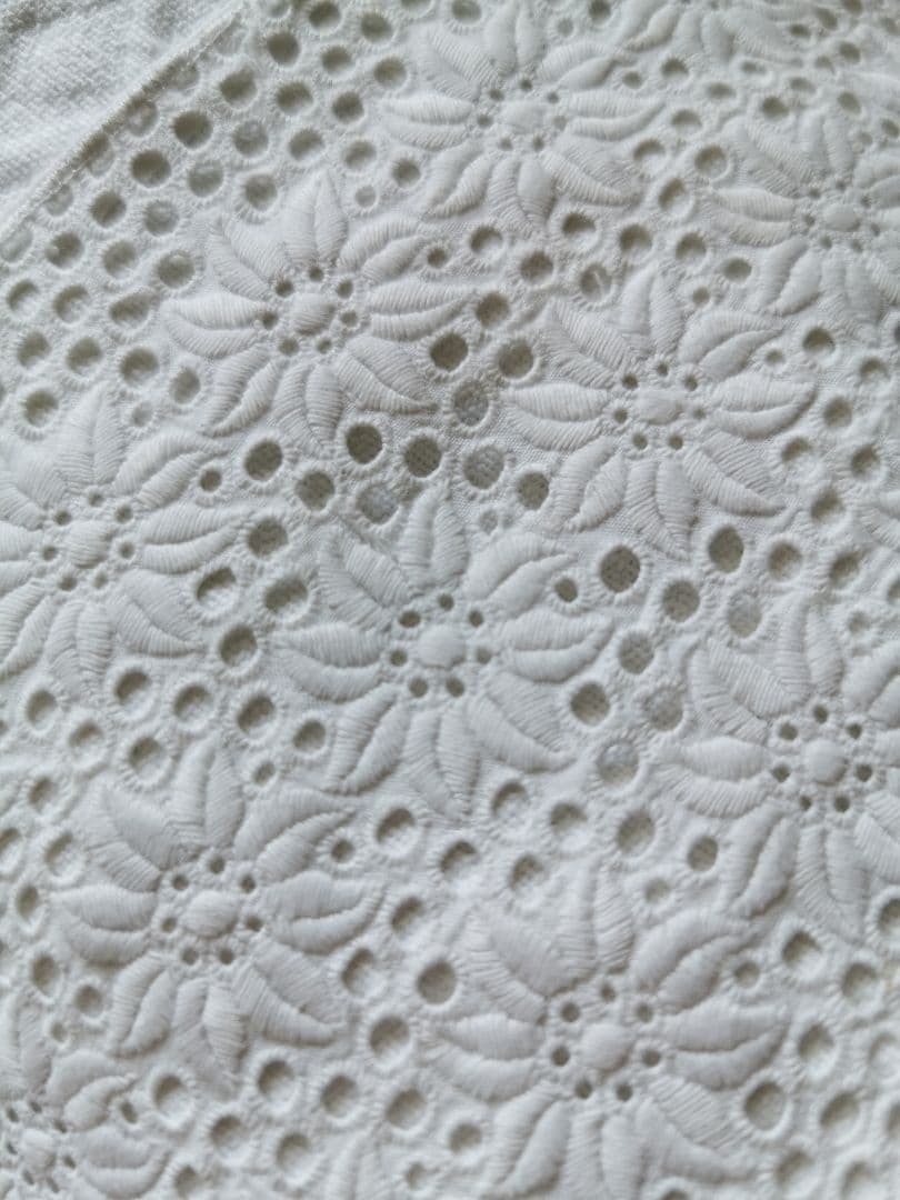 ヴィンテージ ピケドプロヴァンス ガロン花レース刺繍 菱模様織ふっくらラージ巾着