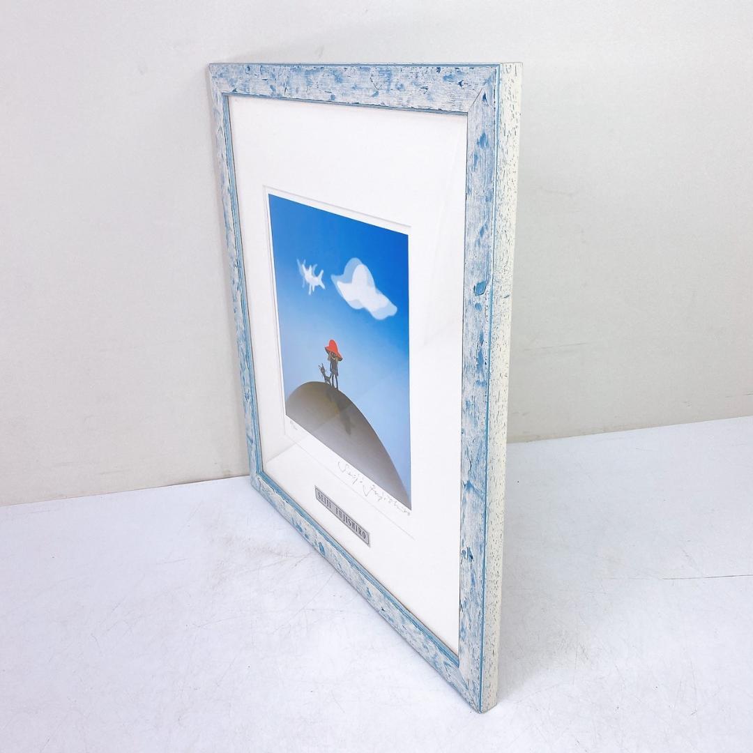 真作！藤城 清治 版画 【女の子とネコ】限定500部 No.88 リトグラフ