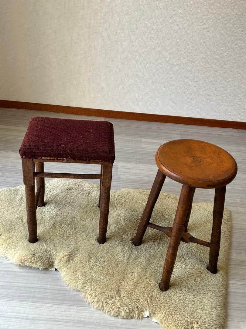 アンティーク 木製スツール　丸椅子　アトリエ　ビンテージ　古道具　チェア　レトロ
