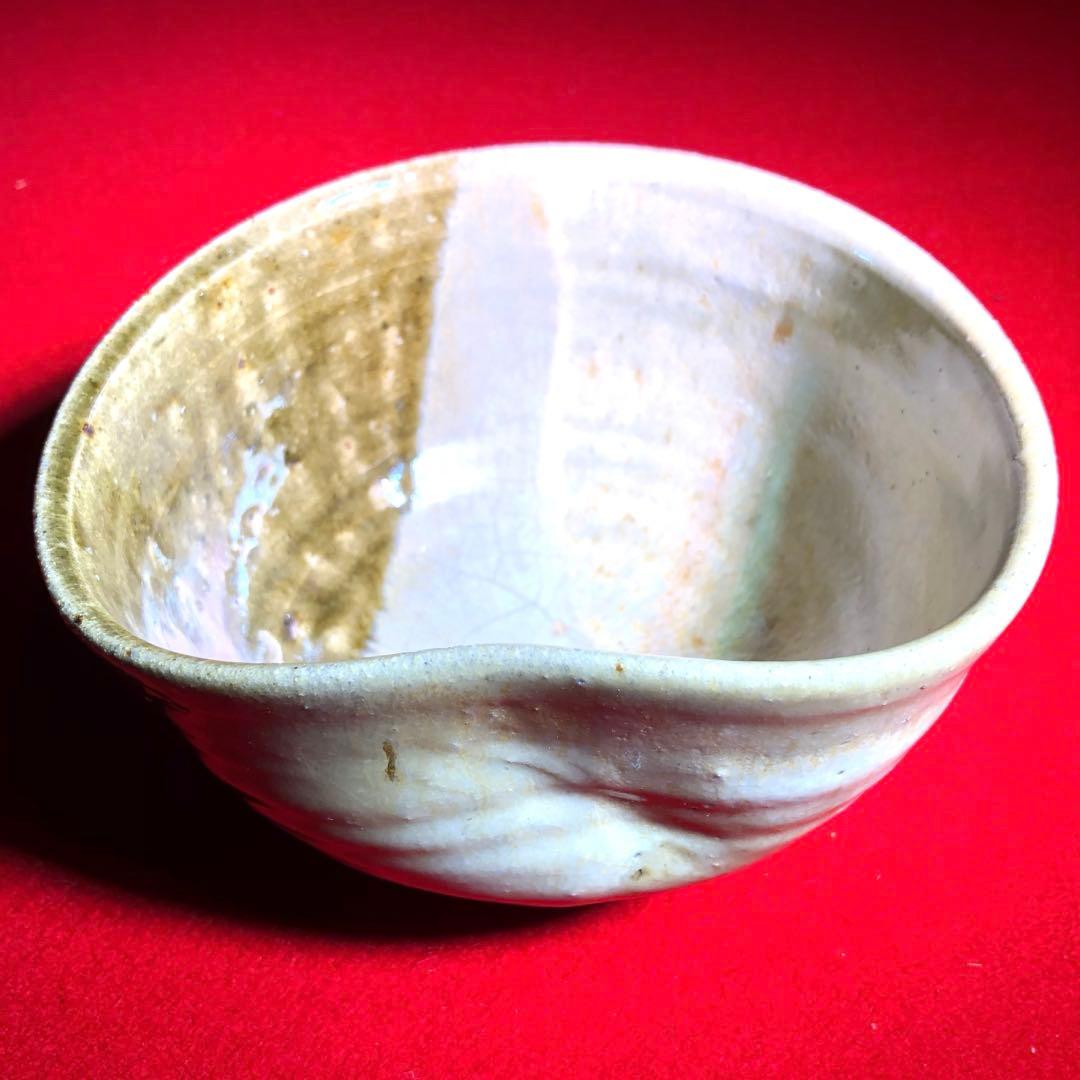 【茶道具】高鶴淳一作　蒔窯　掛分茶碗