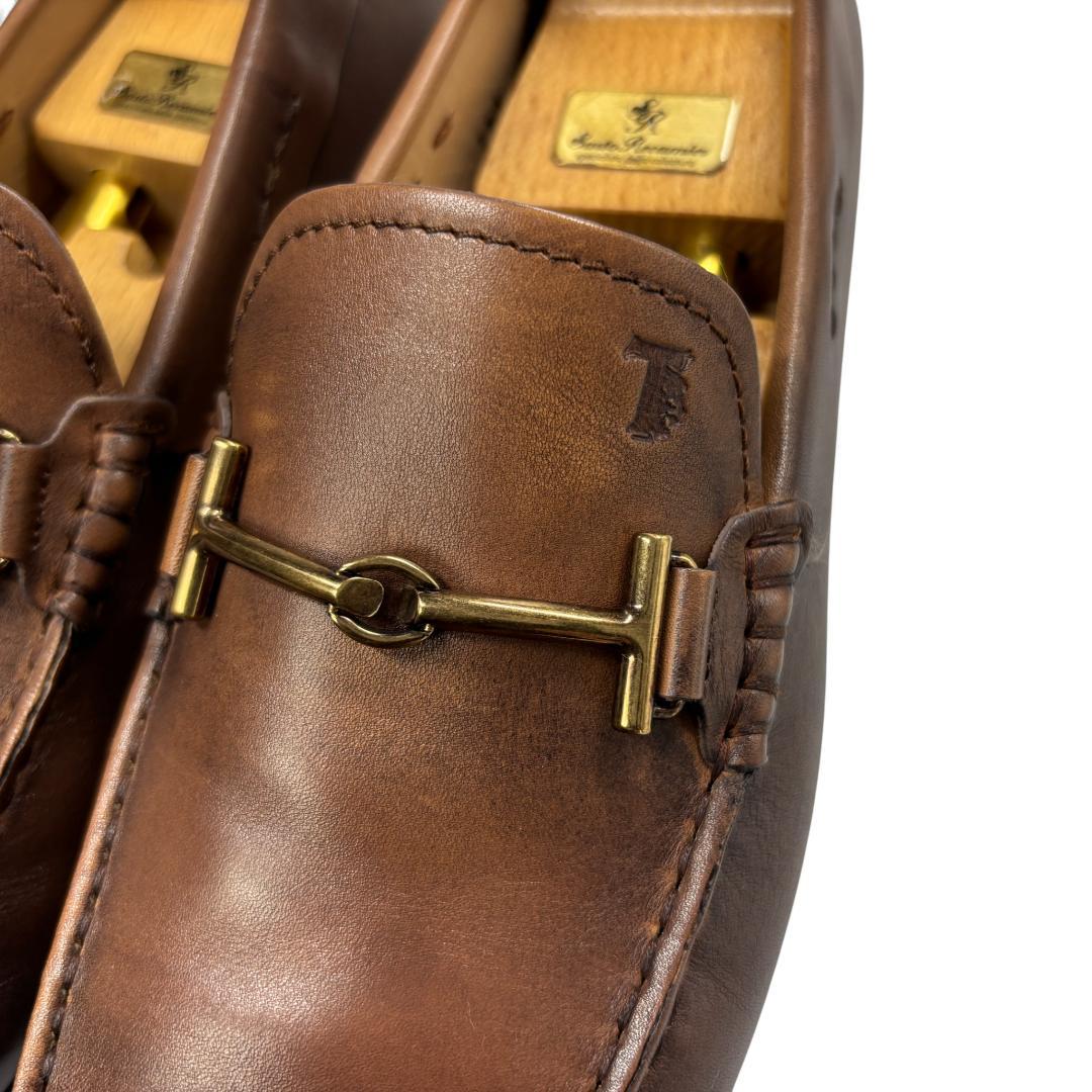 美品 TOD's ダブルTビットローファー ブラウン 7.5 (約26cm)