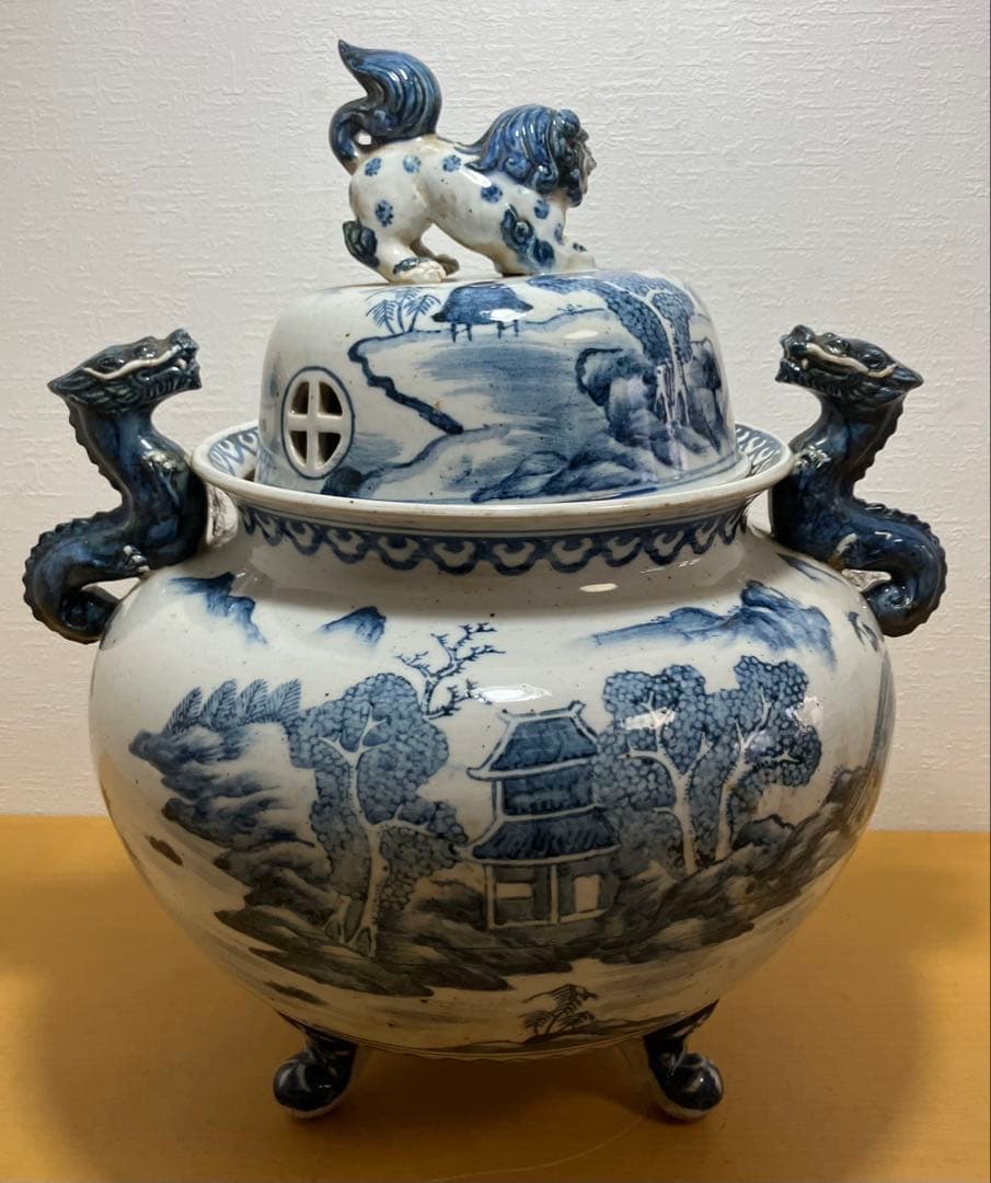 【香炉】特大香炉　高さ：42㎝　陶器　骨董品　古美術　アンティーク