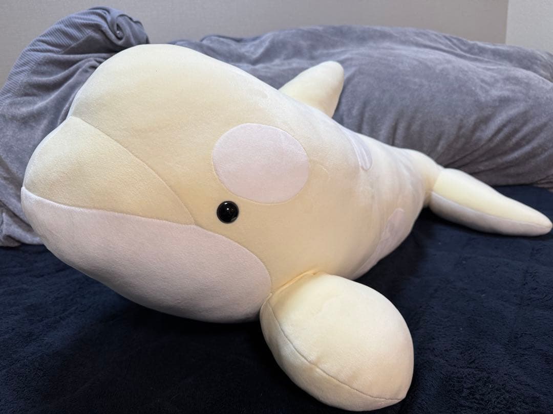 【最終値下げ】名古屋港水族館　くじ特賞　シャチ　ぬいぐるみ　アルビノ 約90cm