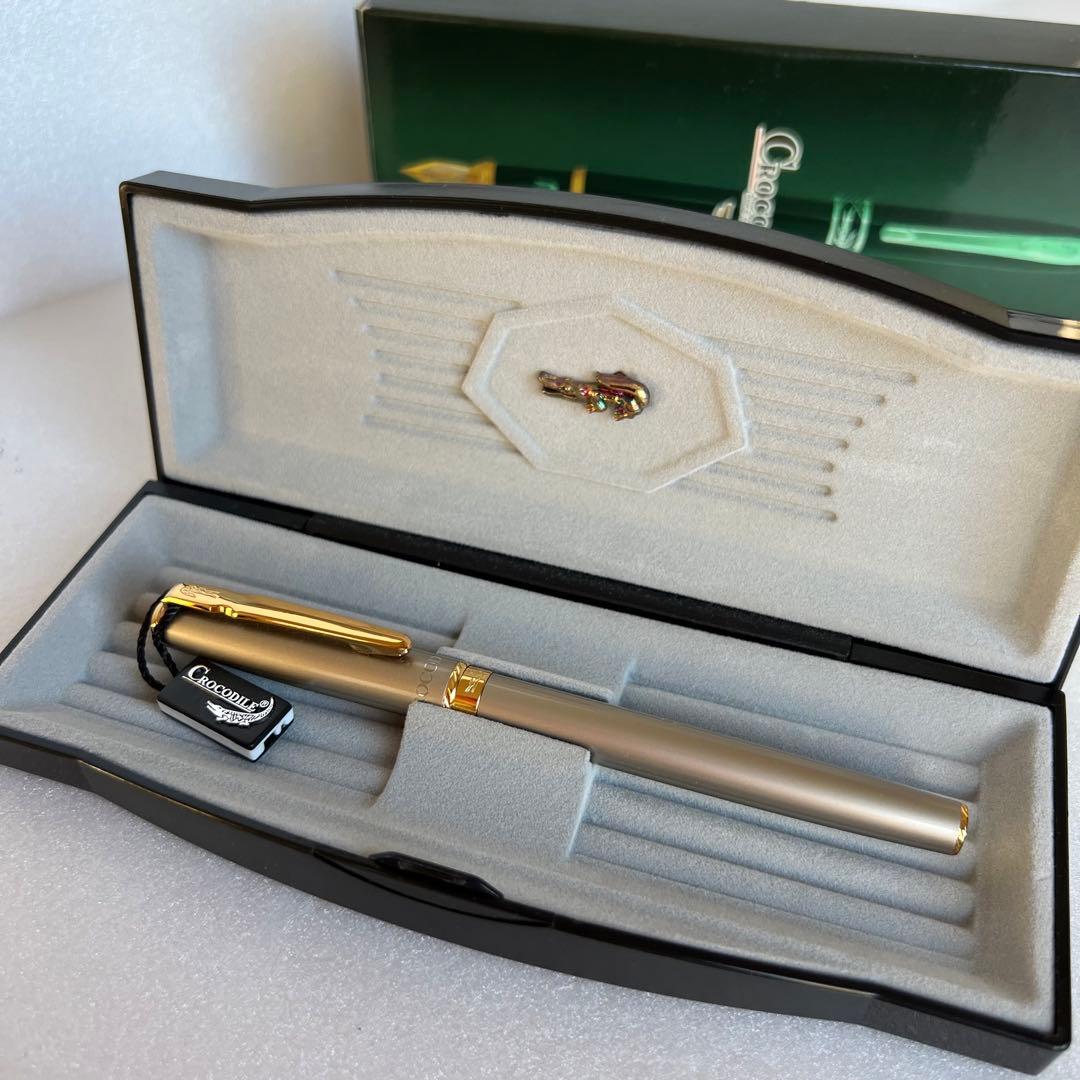 【新品】CROCODILE 金メッキペン先 万年筆 22K 香港監査