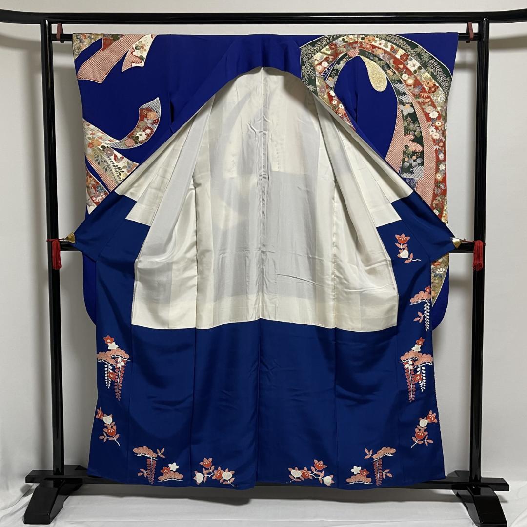 【新品未使用・仕立上・正絹】振袖－４＜金銀彩柄・ぼかし染め＞丈１５７㎝　裄６３㎝