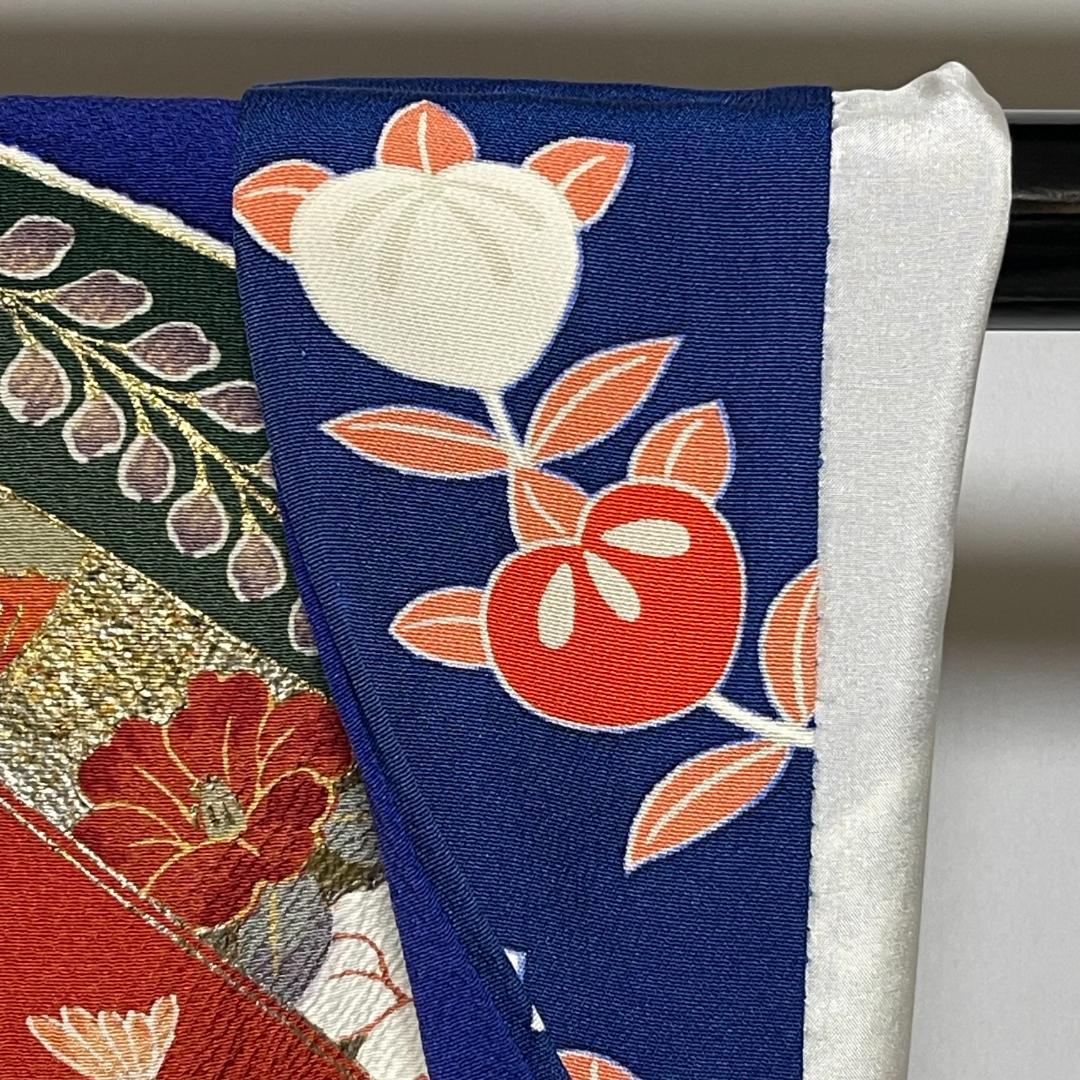 【新品未使用・仕立上・正絹】振袖－４＜金銀彩柄・ぼかし染め＞丈１５７㎝　裄６３㎝