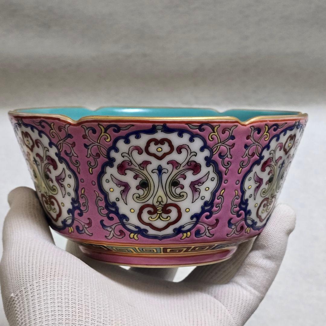 ☆☆Khiêm Bỉnh様、専用☆☆古磁 本金 琺瑯彩七宝 瑞獣絡枝紋茶碗 賞物