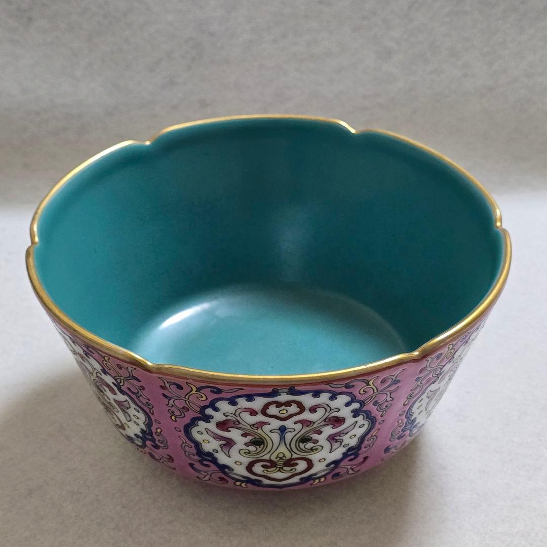 ☆☆Khiêm Bỉnh様、専用☆☆古磁 本金 琺瑯彩七宝 瑞獣絡枝紋茶碗 賞物