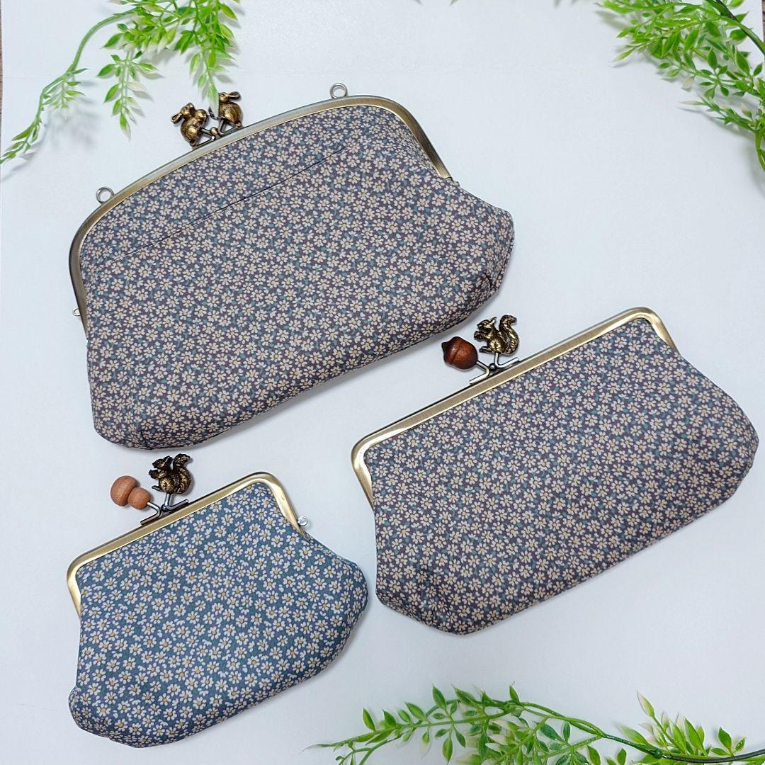 うさこ〜 リバティ リトルマーガレット がま口 ポーチ 3点