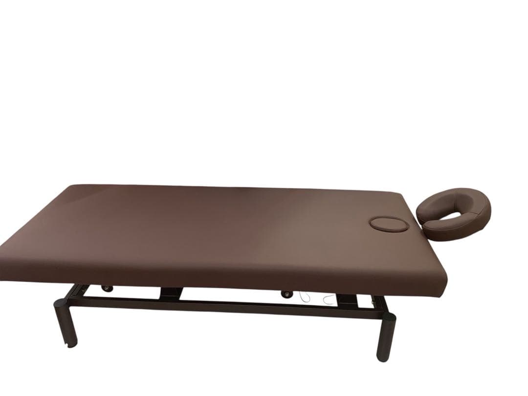電動昇降マッサージベッド（有孔)長さ185x幅75x高さ51～88cm ブラウン