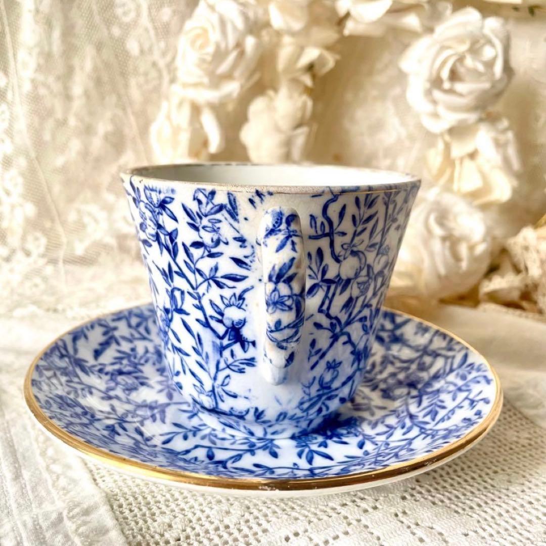 2客セットザクロ柄カップ&ソーサーC&S マーストリヒト　検フランスアンティーク