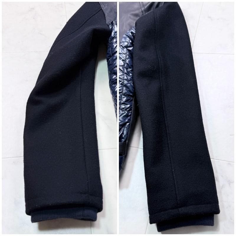 希少極美品XL HALB 異素材MIX レザージャケット キルティング　ダウン