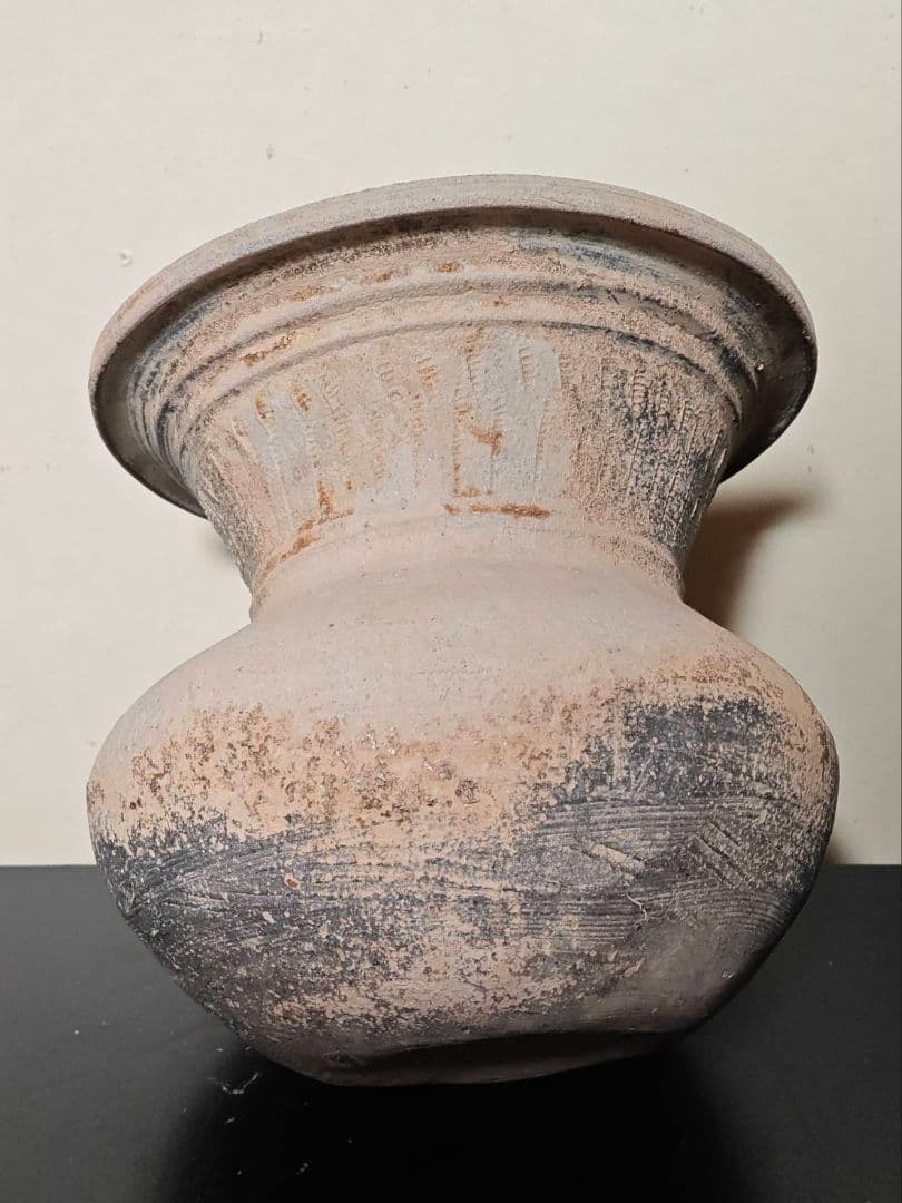 須恵器広口壺　古墳時代　土器　考古発掘品　古美術　花呼ぶ器