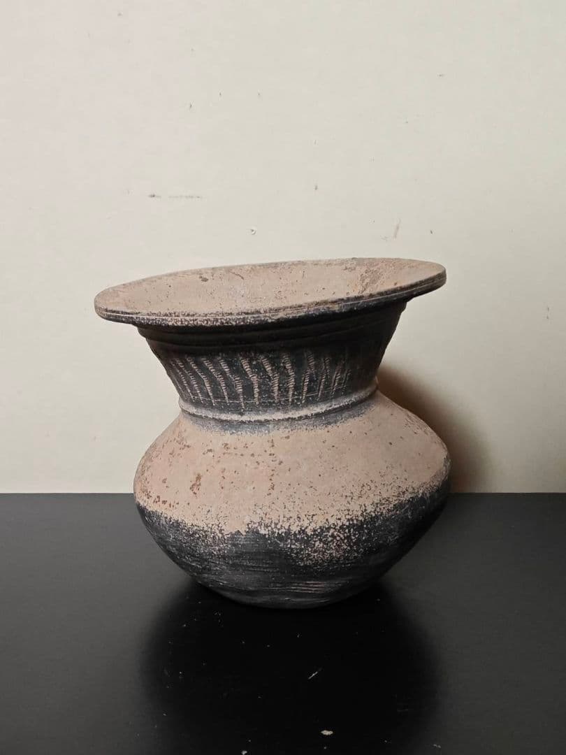 須恵器広口壺　古墳時代　土器　考古発掘品　古美術　花呼ぶ器