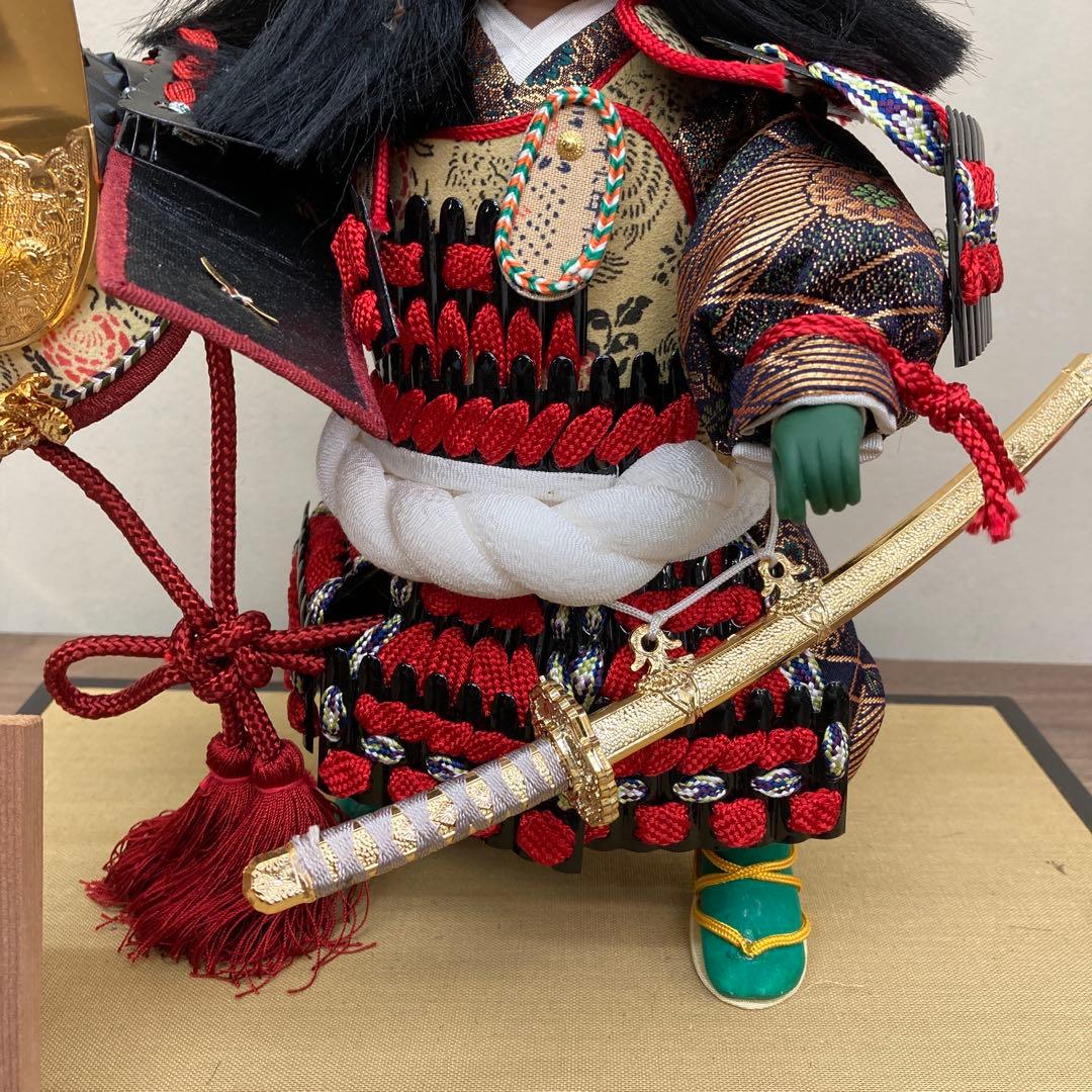 E-4 【美品】五月人形 武者人形 「先陣」 宗玉作 木札付き子供大将 端午の節