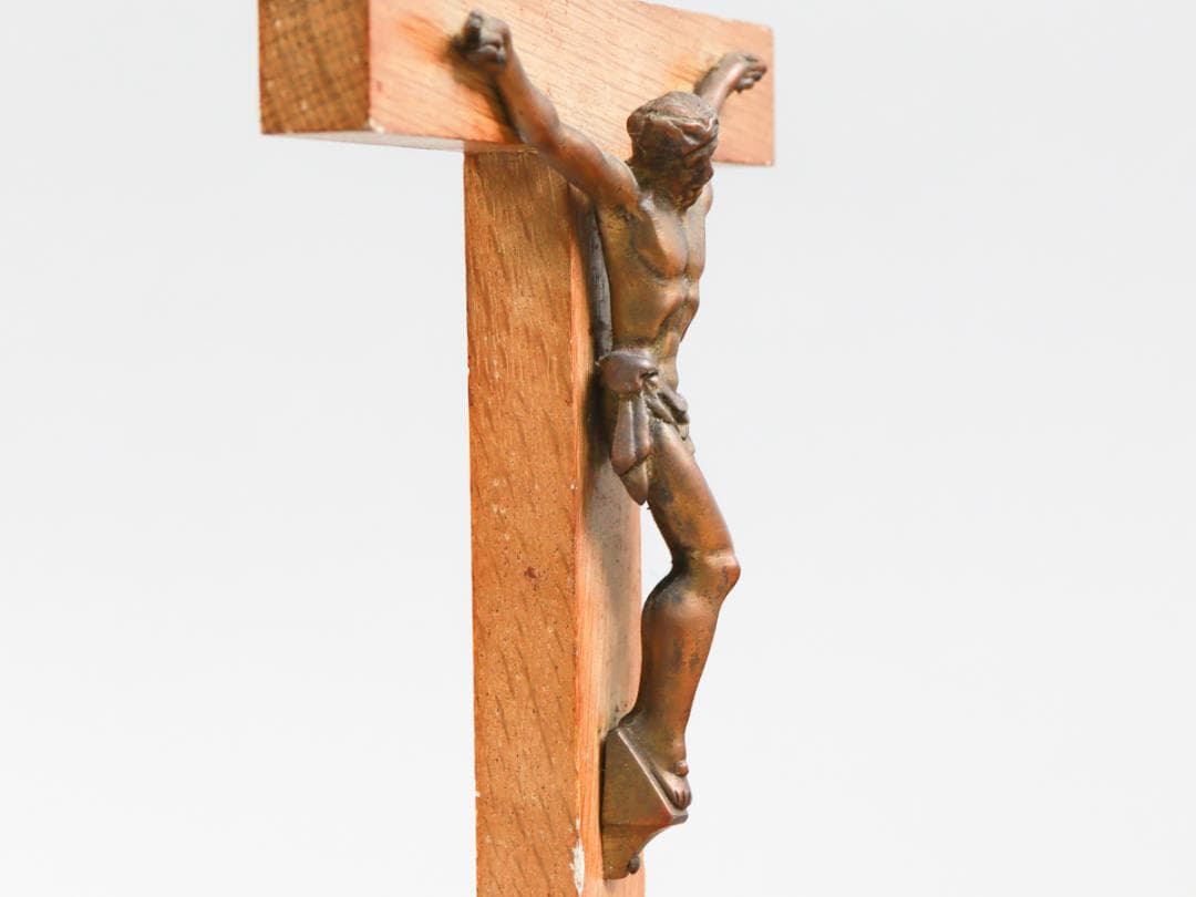 INRI 木製十字架 磔刑のイエス・キリスト像 十字架の道行