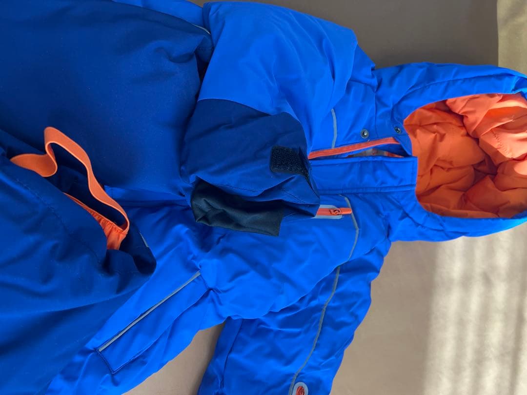 子ども用スキーウェア 青/オレンジ 防水