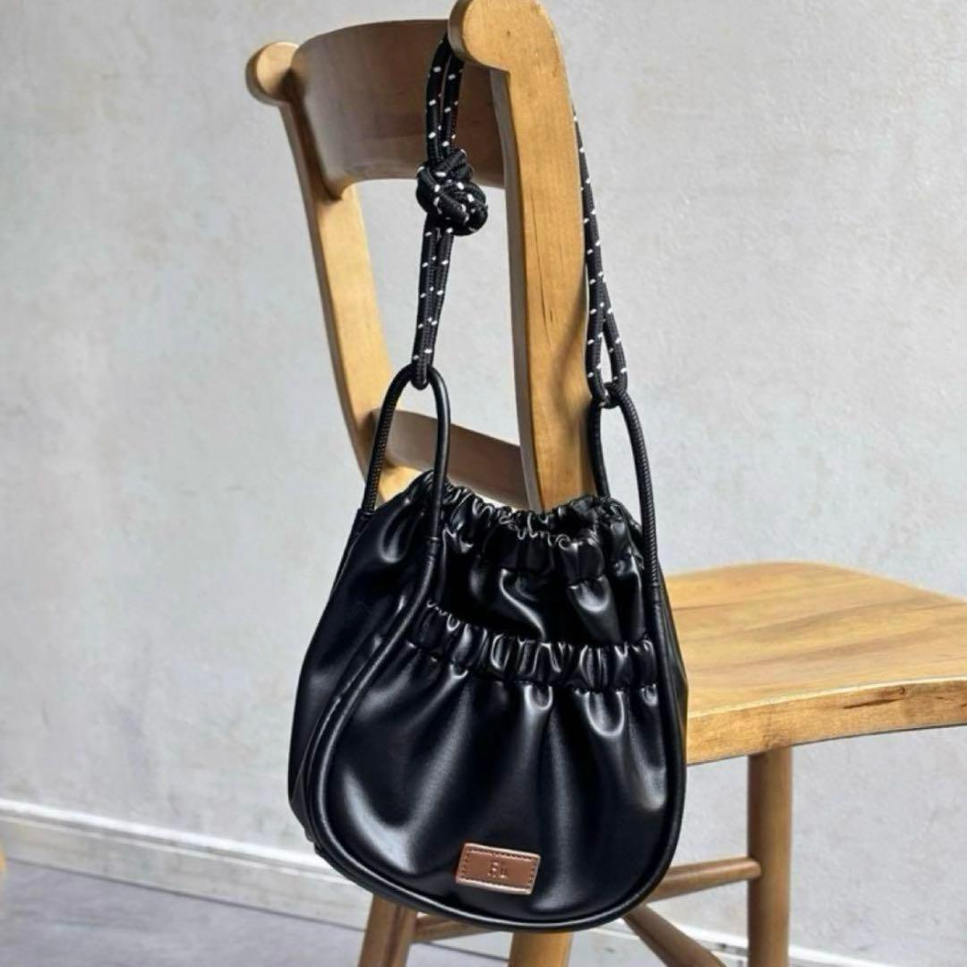 CPCM FUKA'S企画　PUパラコードギャザーミニショルダーバッグ ブラック