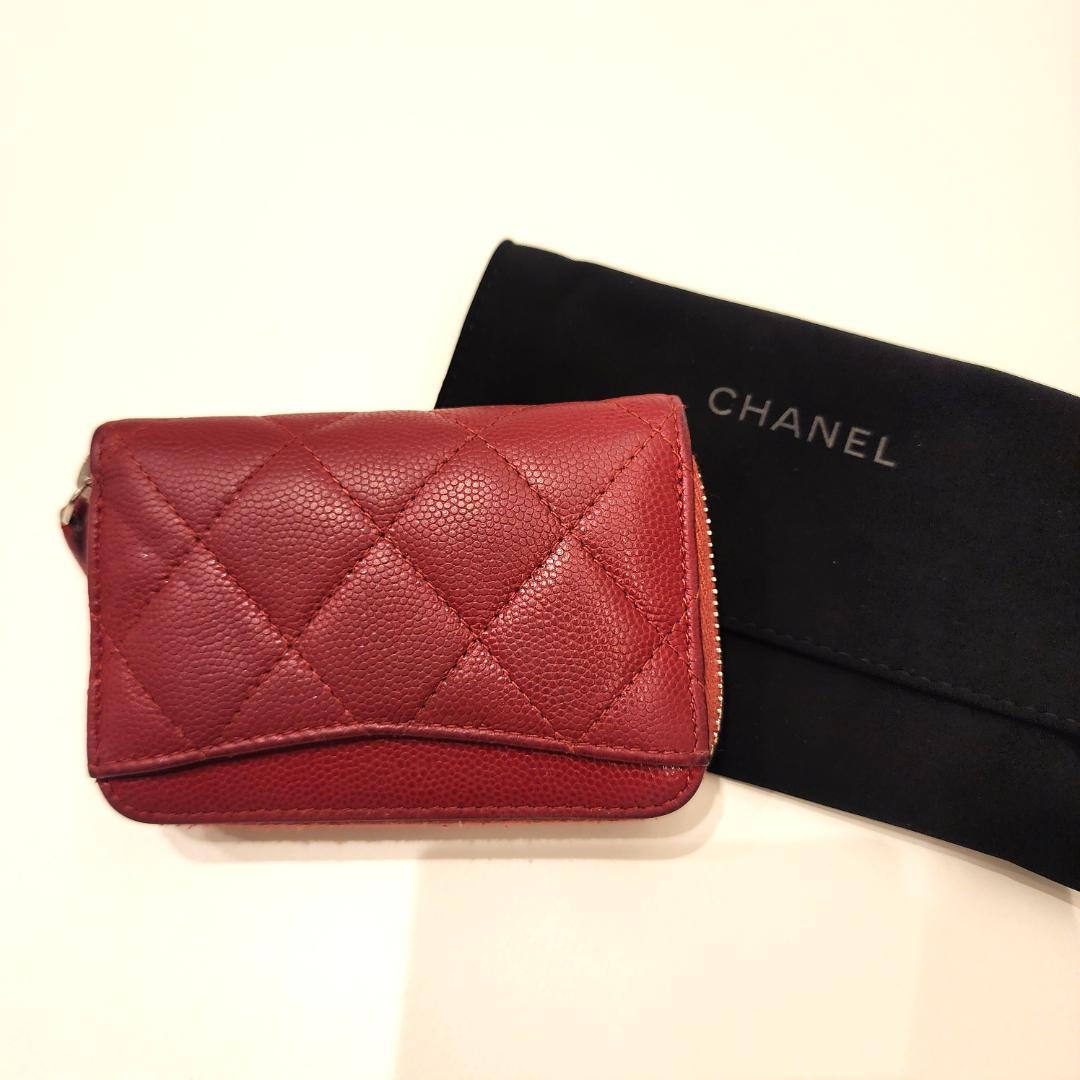 CHANEL ケース シャネル ミニ財布 赤