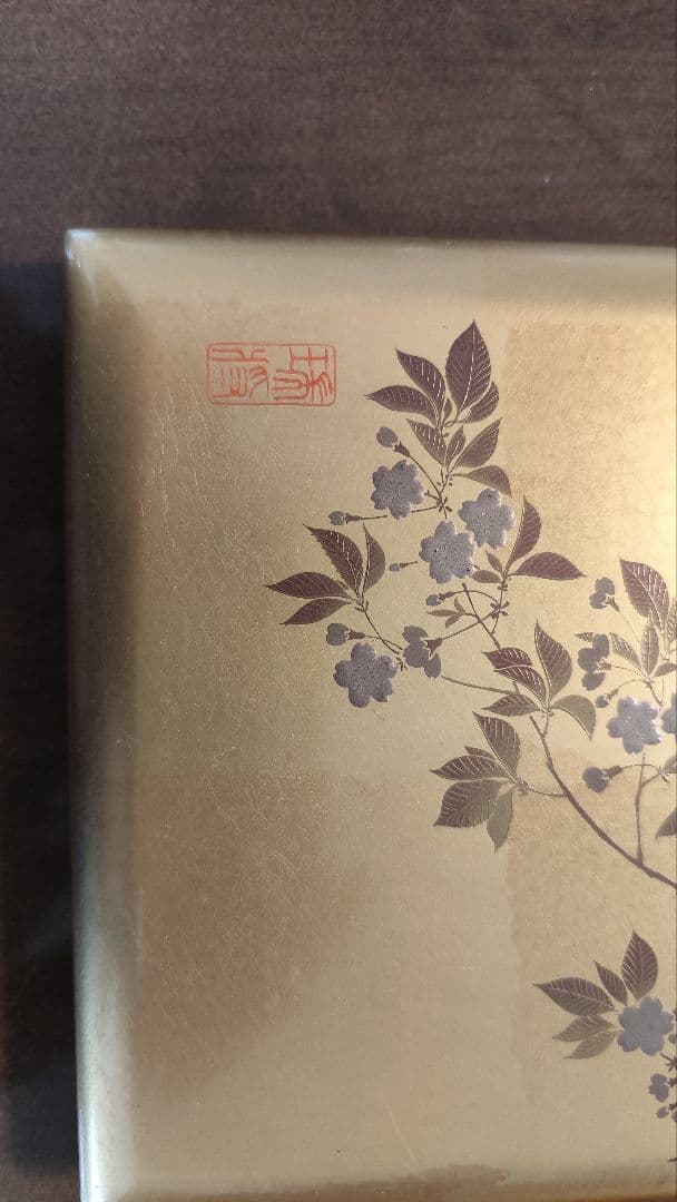 金沢金銀箔工芸 HAKUICHI 花見鳥 文箱　合口文庫