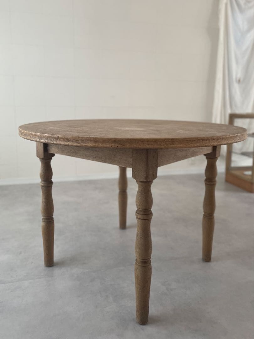 アンティーク ダイニングテーブル 剥離加工 丸テーブル ラウンドテーブル