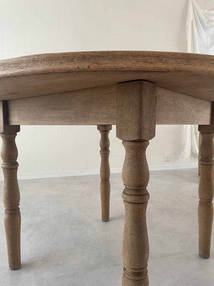 アンティーク ダイニングテーブル 剥離加工 丸テーブル ラウンドテーブル