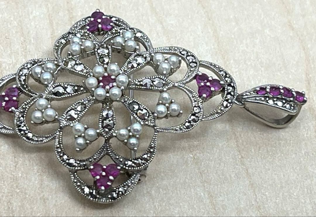 ⭐️SILVER シルバー ブローチ ペンダント イヤリング セット レディース