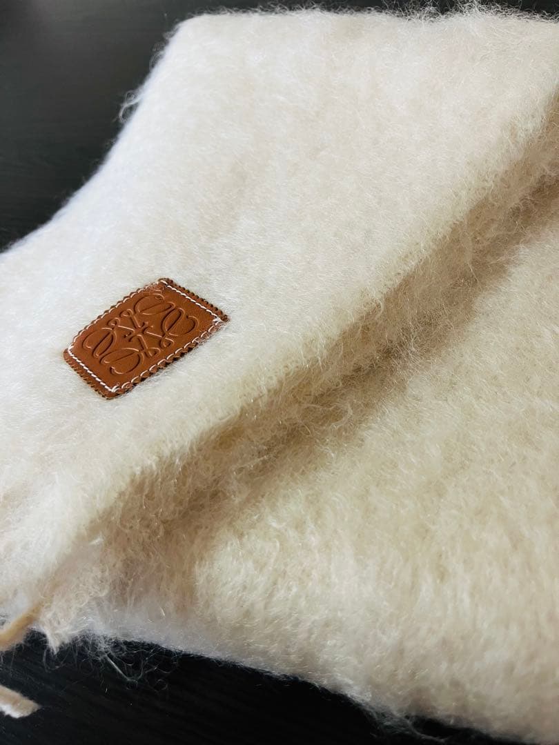 LOEWE/ロエベマフラーアイボリー モヘア&ウール