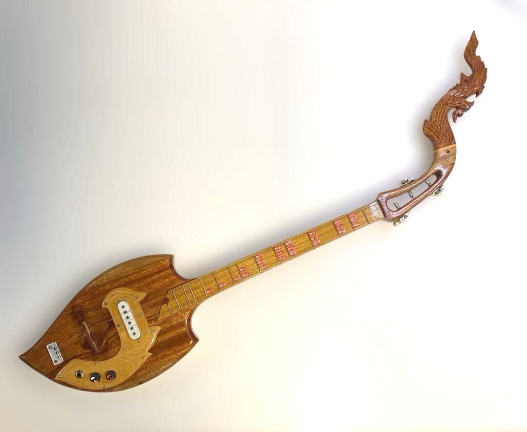 タイ 伝統楽器 エレクトリックピン 三弦 バンコク 民俗楽器 ピン ほぼ未使用